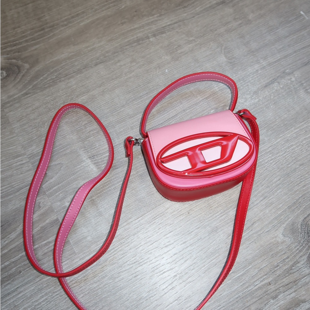 Diesel mini 1DR Pink and Red Crossbody Bag